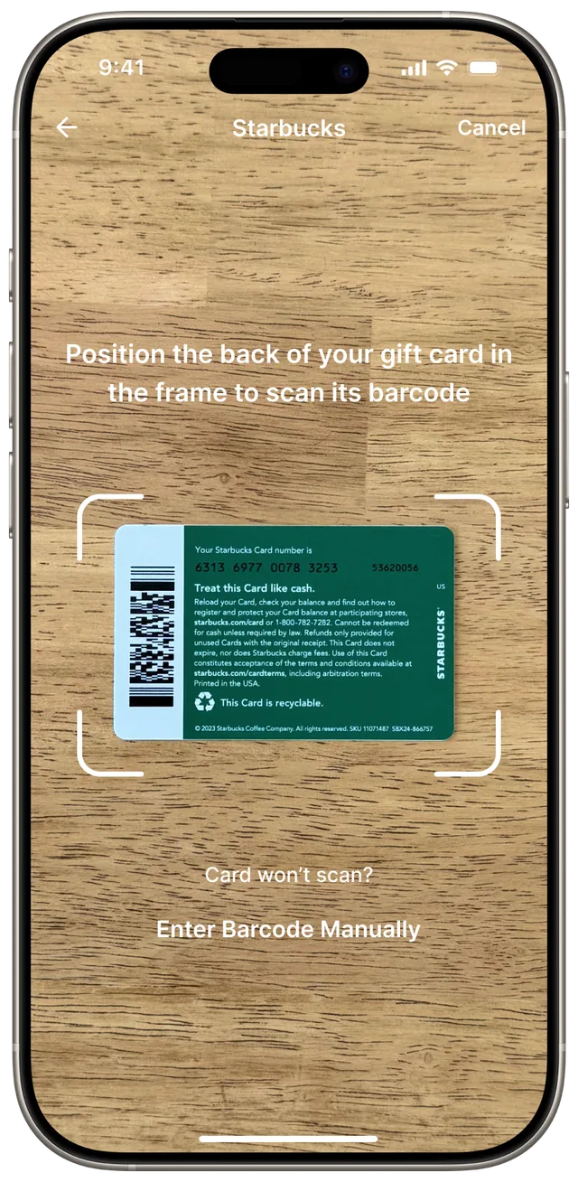 Scan / Upload Cards screen in The Wallet Station app